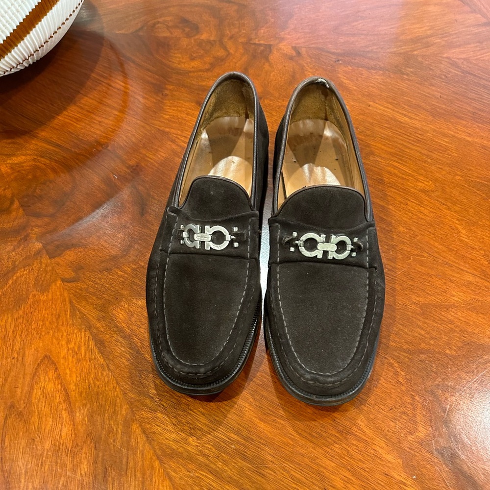 Ferragamo Men's Brown suede Loafers size 13